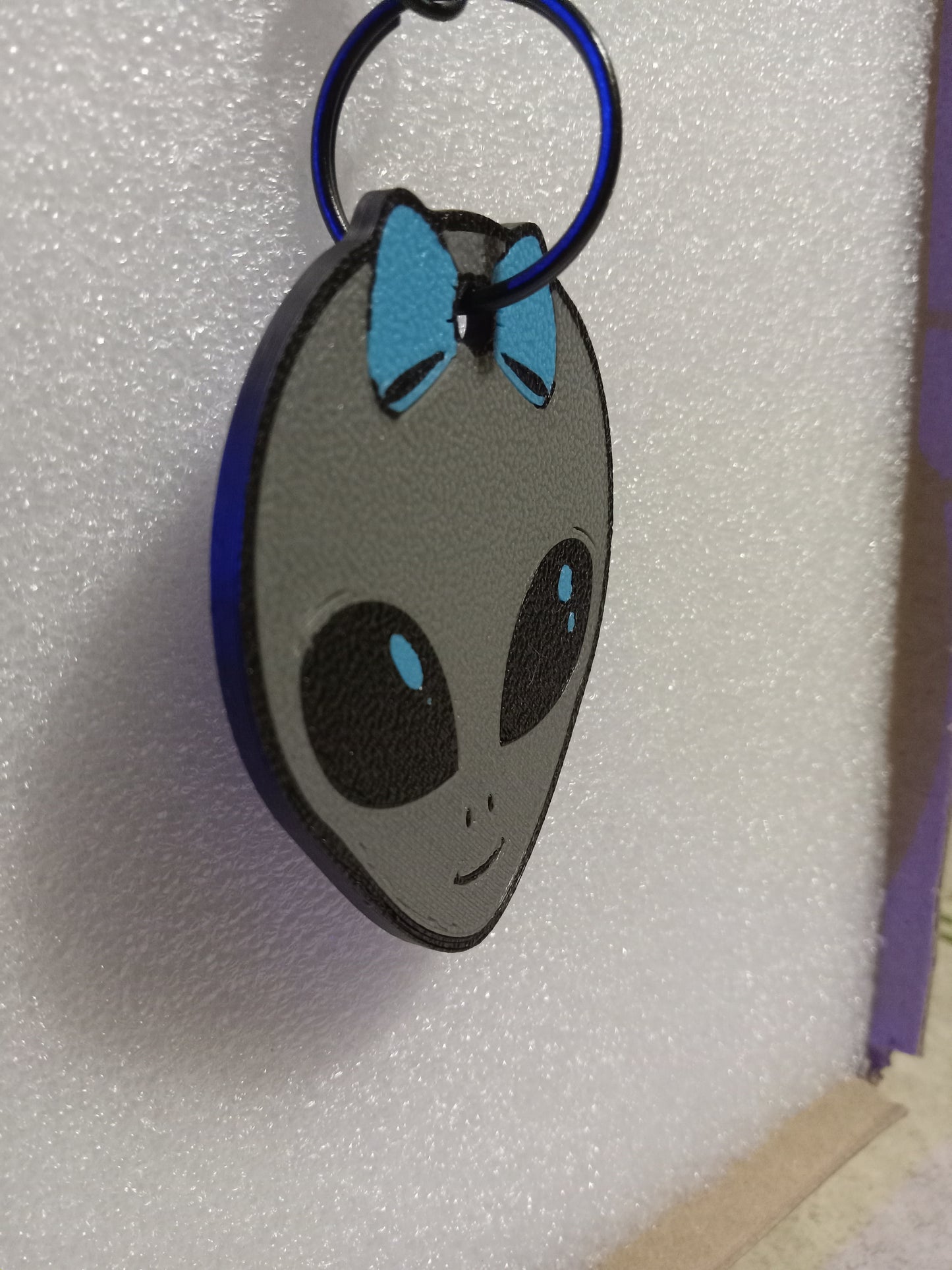 Lil-ien the Cute Alien Keychain - Grey/Blue