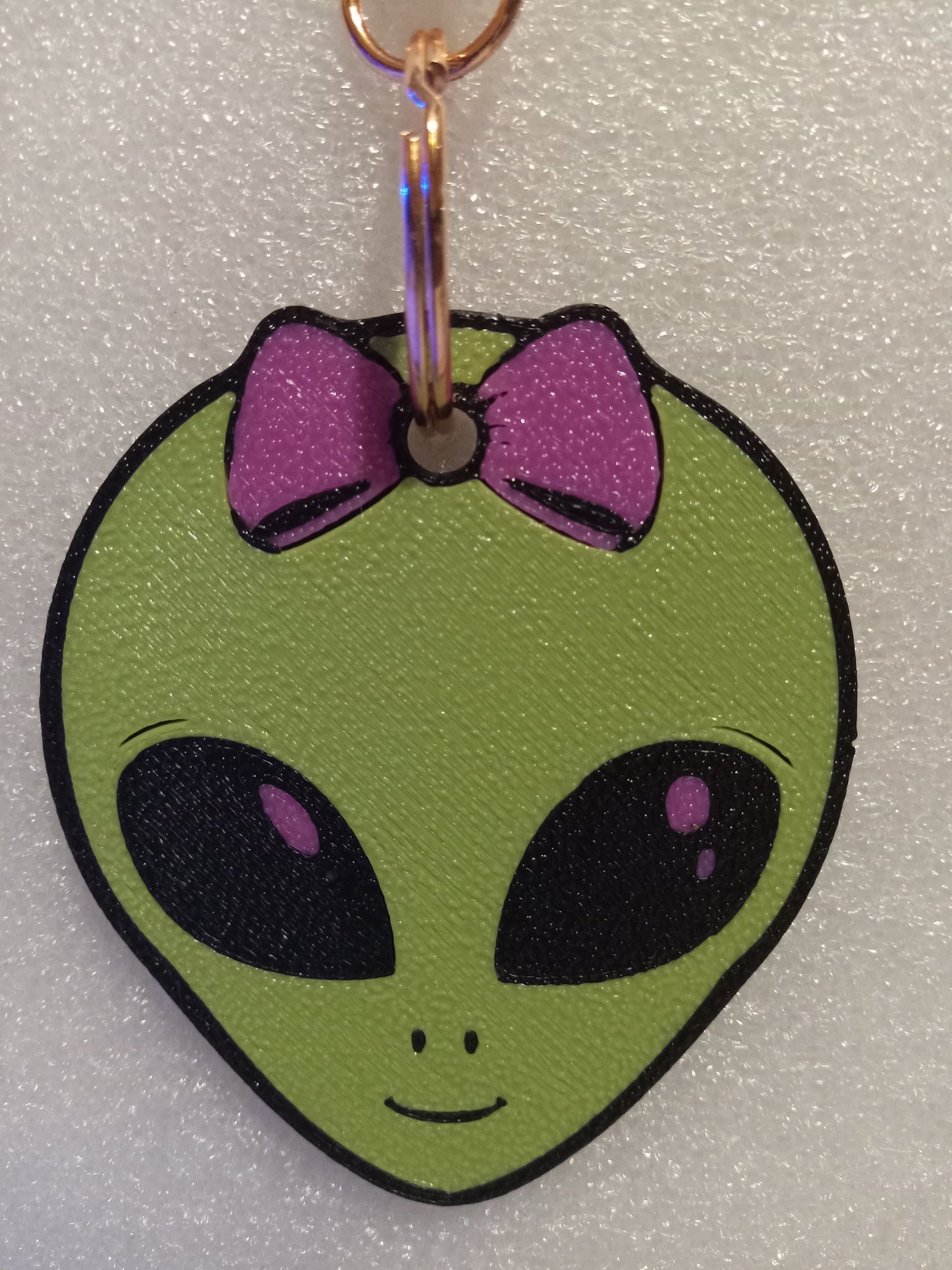 Lil-ien the Cute Alien Keychain - Green/Pink
