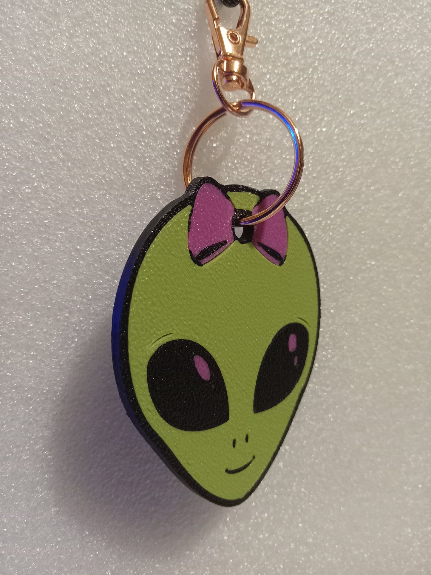 Lil-ien the Cute Alien Keychain - Green/Pink