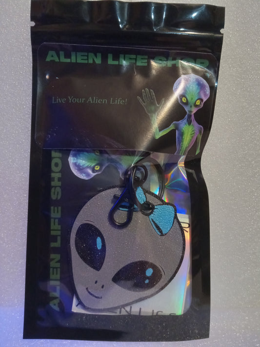 Lil-ien the Cute Alien Keychain - Grey/Blue