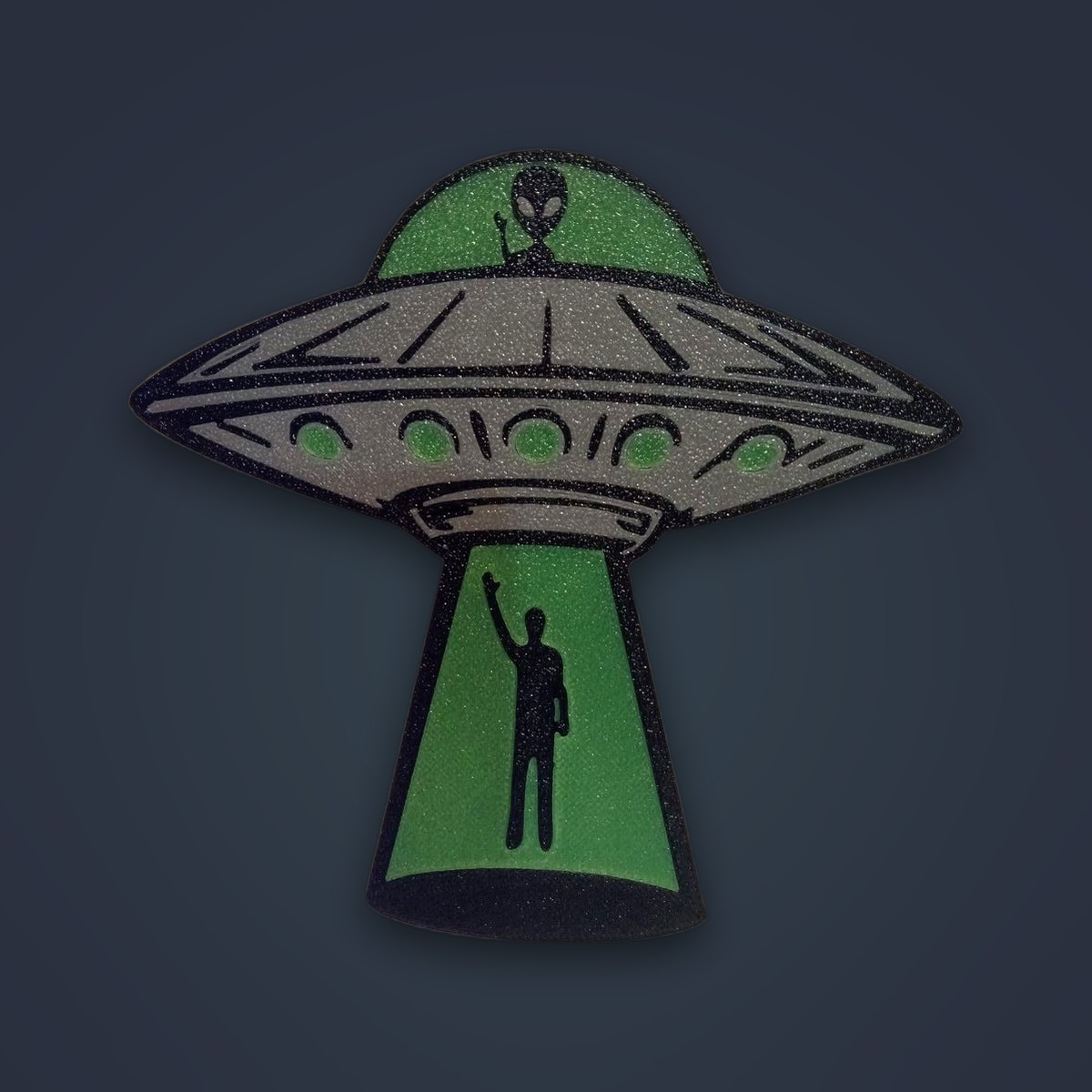 Glow Ships keychain, The Saucer colorway, angle 1 of 5